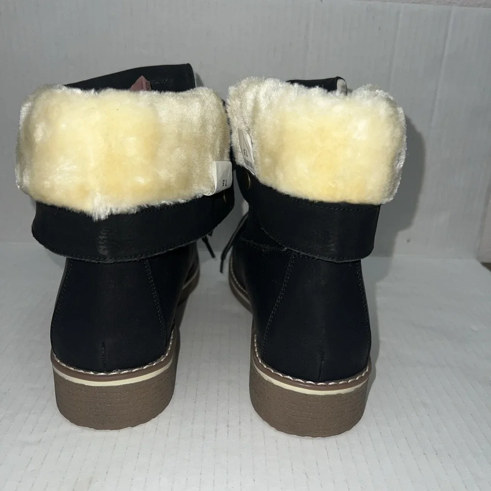 Dream Paris‎ Black Lined Faux-Fur  Boots Women's Size 7.5 NEW